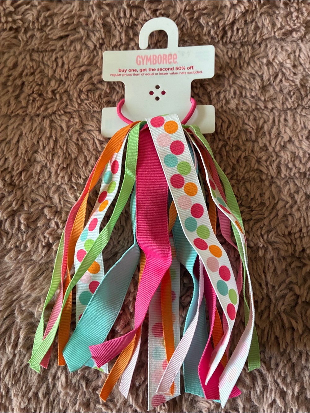 Gymboree Ribbon Ponytail Holder in Pink, Teal, Green, Orange, White